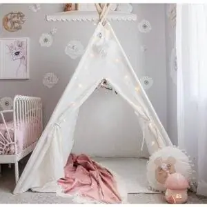 Лучший вариант палатки для детей: палатка Tiny Land Kids Teepee с ковриком и легкой веревкой