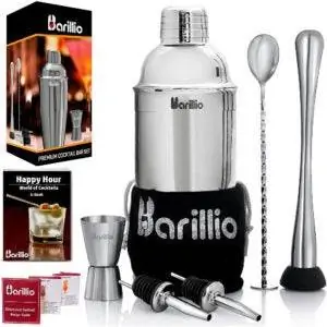 Лучший вариант шейкера для коктейлей: BARILLIO Elite Cocktail Shaker Set Bartender Kit Лучший вариант шейкера для коктейлей: BARILLIO Elite Cocktail Shaker Set Bartender Kit