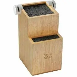 Лучший вариант блока ножей: Универсальный блок ножей Kitchen Seven Bamboo