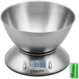 Лучший вариант кухонных весов: кухонные весы Etekcity с чашей