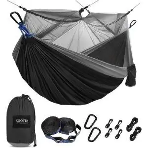 Лучшие варианты кемпингового гамака: кемпинговый гамак Kootek с москитной сеткой