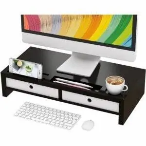 Лучшие варианты настольных органайзеров: Bambloom Подставка для монитора Riser Desk Shelf Organizer