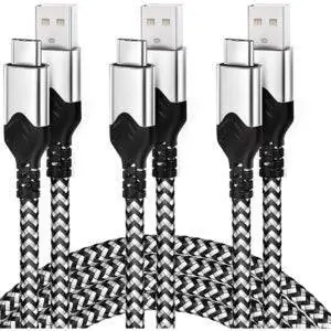 Лучший вариант кабеля для зарядки: кабель DEEGO USB Type C 10 футов, 3 упаковки
