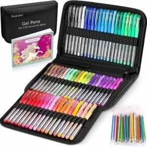 Лучшие гелевые ручки для раскрашивания: гелевые ручки Soucolor для раскрасок для взрослых, упаковка 122 шт.