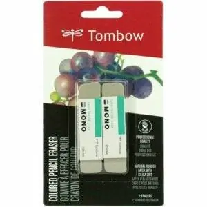 Лучшие варианты ластика: Tombow 67304 MONO Sand Eraser, 2 шт. в упаковке. Силикатный ластик