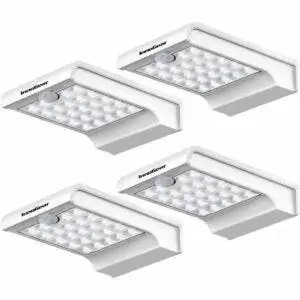 Лучший вариант солнечных водосточных фонарей: Auzev 2 Pack 56 Led Remote Solar Lights