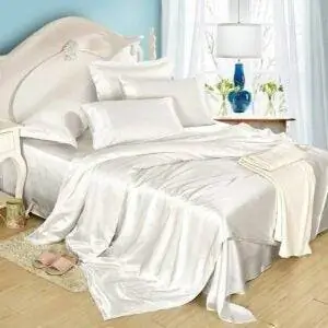 Лучший вариант шелковых простыней: LilySilk 4Pcs Silk Sheets 19 Momme Mulberry Raw Silk