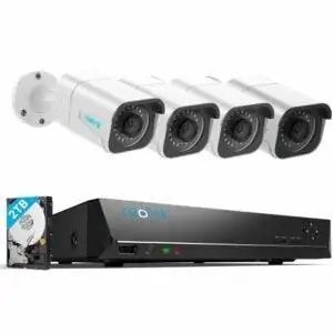 Лучший вариант домашней системы безопасности с самоконтролем: система видеонаблюдения Reolink 4K PoE, 4 проводных 8MP