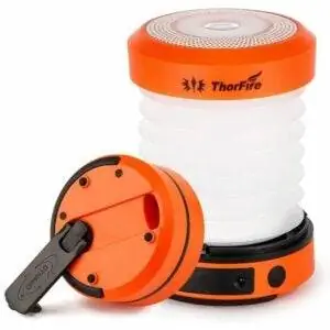Лучший вариант фонарика с ручным приводом: ThorFire LED Camping Lantern Lights Hand Crank USB