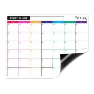 Лучший вариант настенного календаря: белая доска STYLIO Dry Erase Calendar, набор из 3 шт.