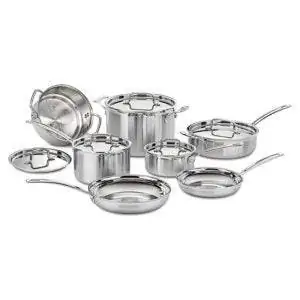 Лучший вариант посуды из нержавеющей стали: набор Cuisinart Multiclad Pro из нержавеющей стали из 12 предметов