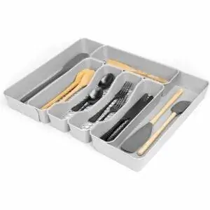 Лучший органайзер для столовых приборов: Spectrum Hexa 5-Divider Expandable Tray Silverware Tray Лучший органайзер для столовых приборов: Spectrum Hexa 5-Divider Expandable Tray Silverware Tray