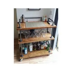 Лучший вариант барных тележек: WGX Design For You Wood and Metal Wine Rack
