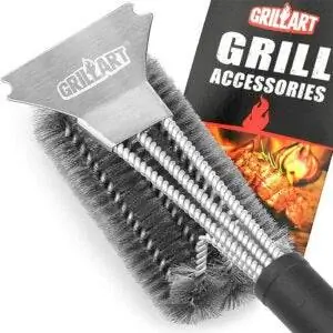 Лучший вариант щетки для гриля: щетка для гриля GRILLART из нержавеющей стали 3-в-1