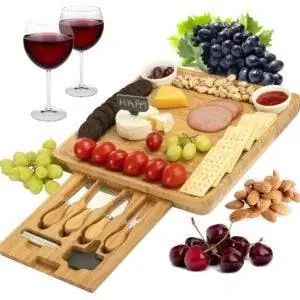 Лучшие варианты сырной доски: CTFT Cheese Board and Knife Set Bamboo Charcuterie Platter