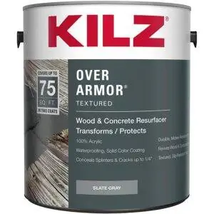 Лучший вариант для шлифовки бетона: KILZ Over Armor Textured Wood_Concrete Coating