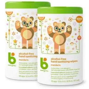 Лучшие натуральные дезинфицирующие средства для рук: безалкогольные дезинфицирующие салфетки для рук Babyganics