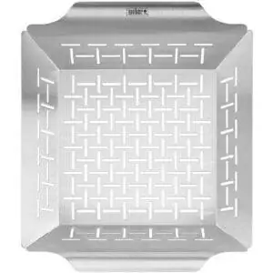 Лучшие варианты корзин для гриля: корзина для овощей Weber Deluxe из нержавеющей стали