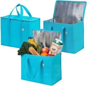 Лучшие варианты многоразовых пакетов для продуктов: 3 пакета изолированных многоразовых продуктовых пакетов