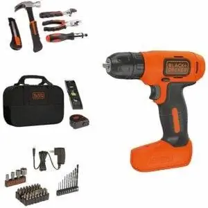 Лучший вариант набора инструментов для дома: Black+Decker 8V Drill & Home Tool Kit, 57 предметов