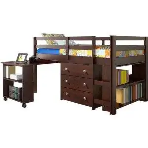Лучшая детская кровать-чердак со столом: DONCO Kids Low Study Loft Bed