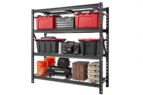 Вариант Roundup Home Depot 11:1: 4-ярусный гаражный стеллаж Husky Black из сверхпрочной стали