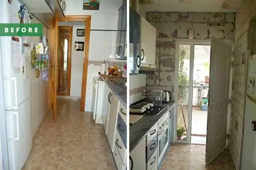 ремонт маленькой кухни до и после