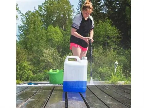 как помыть террасу под давлением