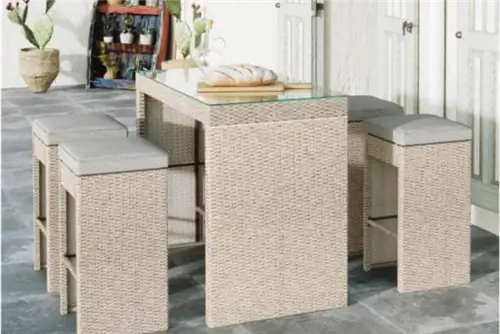 Nestfair 5-Piece Wicker Bar Высота Столовый набор на открытом воздухе