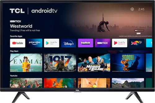43-дюймовый телевизор TCL 1080p на белом фоне