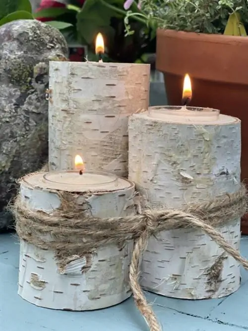 Etsy идеи зимнего декора подсвечники из березы