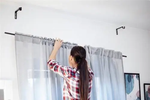 как сшить шторы - повесить штору на карниз