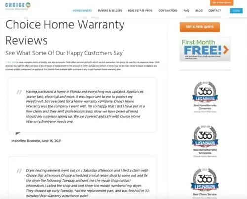Choice Home Warranty Обзор - Отзывы