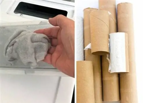 Getty-diy зажигалка в руке держит пух и рулоны бумажных полотенец