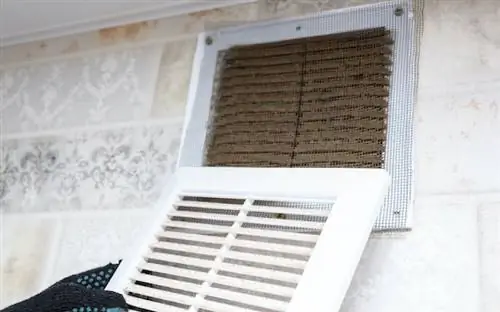 грязный фильтр вентилятора в ванной