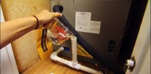 Налейте чашку отбеливателя в сливную линию кондиционера, чтобы убить водоросли и предотвратить засорение.