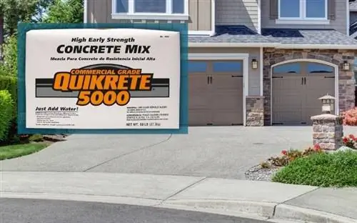 Врезка бетонной смеси Quikrete 5000 на фото бетонного перрона проезжей части