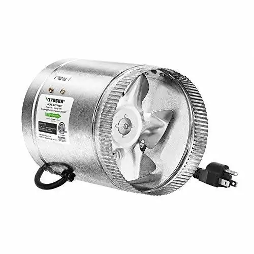VIVOSUN 6-дюймовый канальный вентилятор 240 CFM, вытяжной вентилятор HVAC, малошумный и сверхдлинный 5,5-футовый кабель питания с заземлением