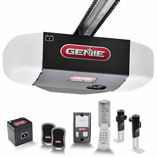 Цепной привод Genie 750 3/4 HPc Устройство открывания гаражных ворот с резервным аккумулятором - Мощный цепной привод - Управляйте воротами гаража при отключении основного питания - Беспроводная клавиатура в комплекте, модель 7035-TKV, ЧЕРНАЯ