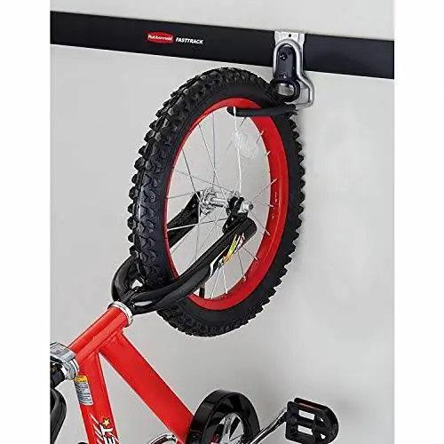 Rubbermaid Heavy Duty Универсальный вертикальный FastTrack Подвесной настенный крючок для велосипеда Органайзер для хранения в гараже (2 шт.)
