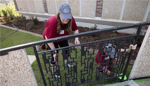 На этом изображении два человека красят железные перила.