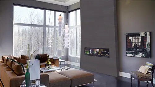Дизайн камина из каменного шпона 7