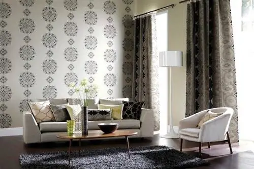 Обои и диван в гостиной Contemporary Обои и диван в гостиной Contemporary
