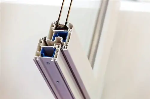 Поперечное сечение окна с двойным остеклением