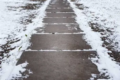 Бетонная прогулка со снегом