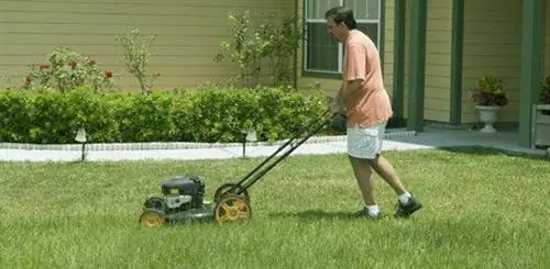 Стрижка газона с усилием сжигает калории.