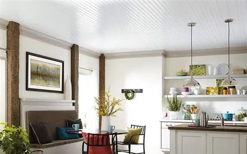 Потолок из гипсокартона WoodHaven на кухне