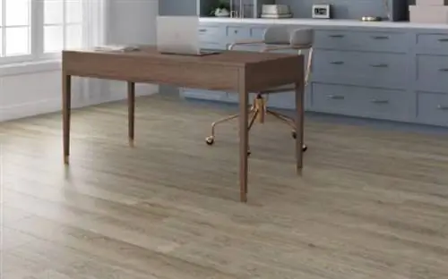 Коллекция Home Decorators Bennett Valley Oak Водонепроницаемый ламинированный деревянный пол в обстановке домашнего офиса Коллекция Home Decorators Bennett Valley Oak Водонепроницаемый ламинированный деревянный пол в обстановке домашнего офиса