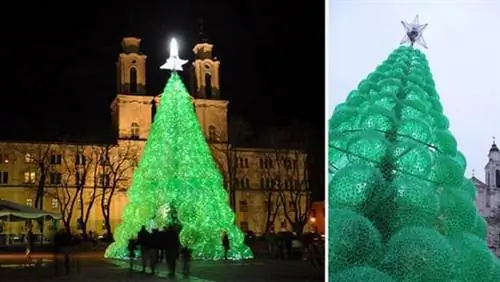 елка из пластиковых бутылок