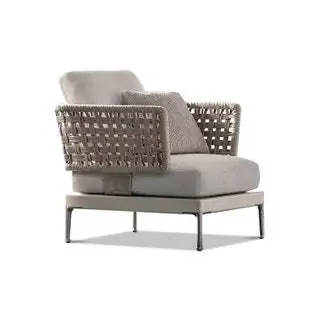 Кресло Patio, разработанное студией GamFratesi для Minotti из алюминия, дерева, камня и веревки. Посмотреть другие статьи… …